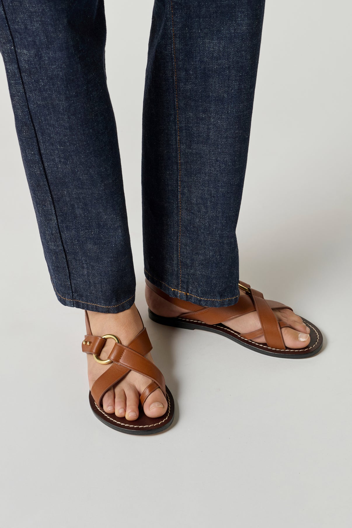 Sandales Florence - Cognac - Cuir - Femme vue 2