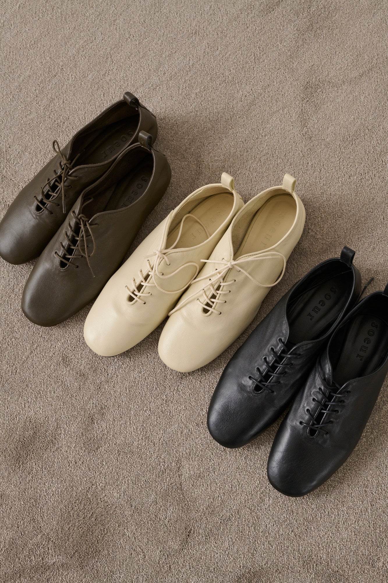 Ballerines Orso - Ivoire - Cuir - Femme