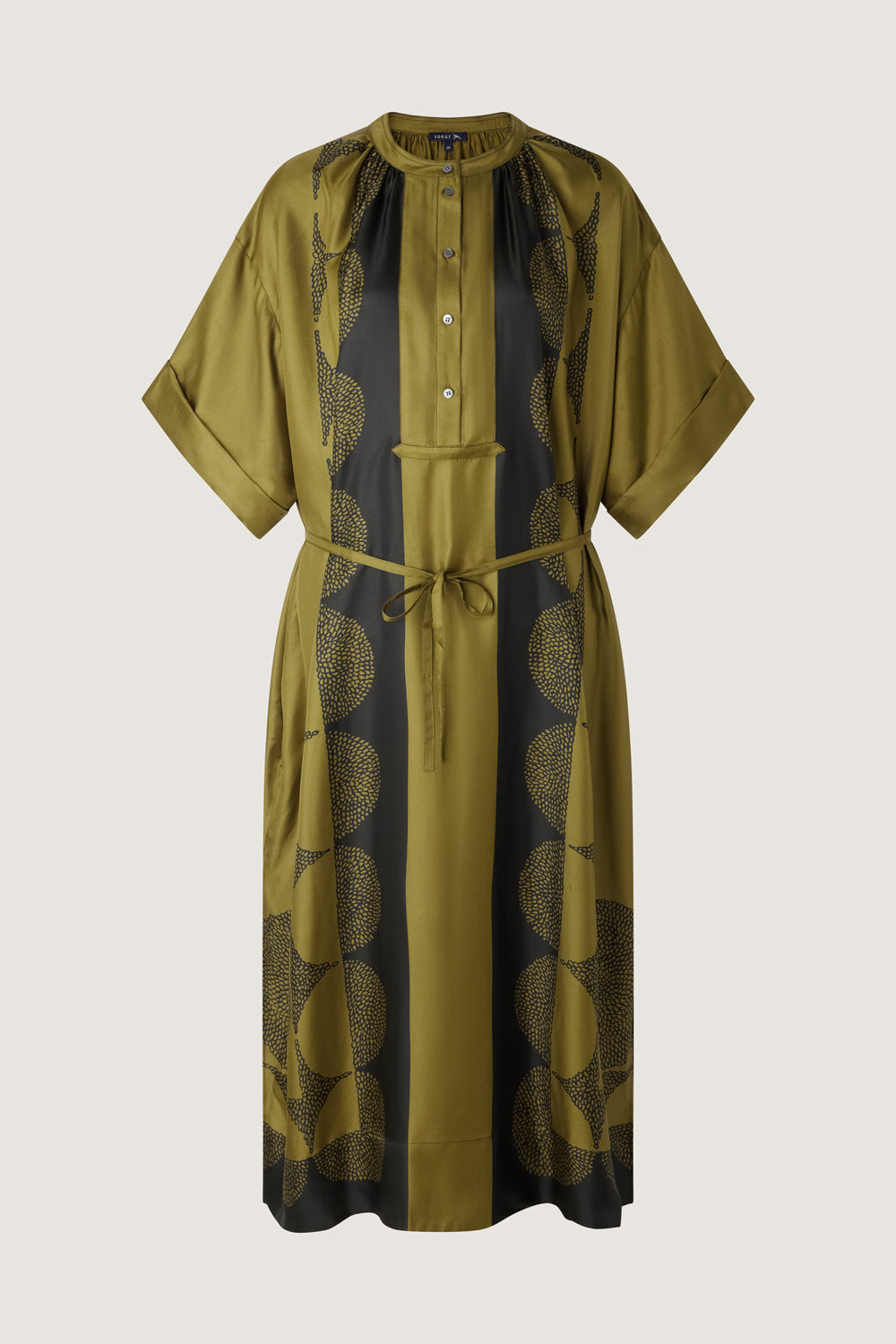Robe Athena - Kaki/Noir - Soie - Femme vue 8